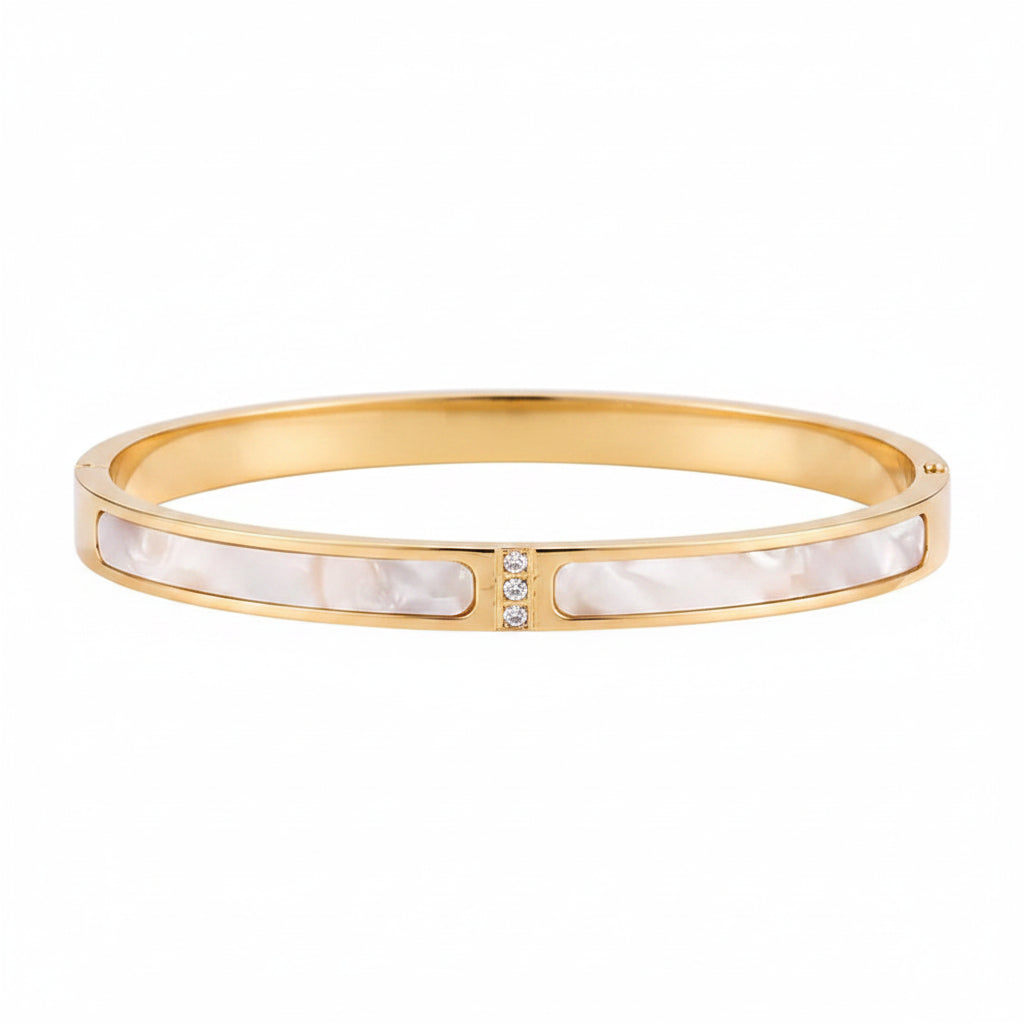 The Aura Zircon Bangle | 18K Gold Plated Stackable Set of 5