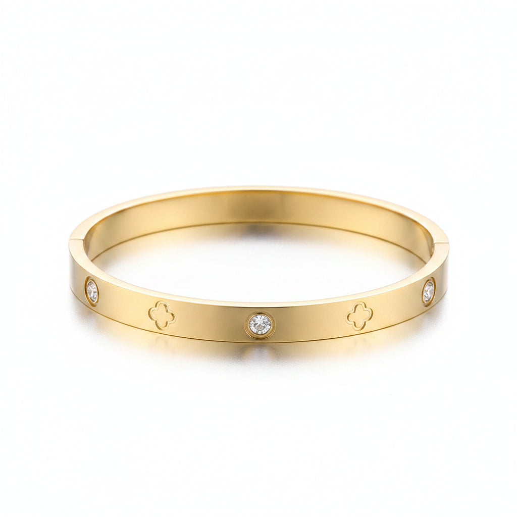 The Aura Zircon Bangle | 18K Gold Plated Stackable Set of 5