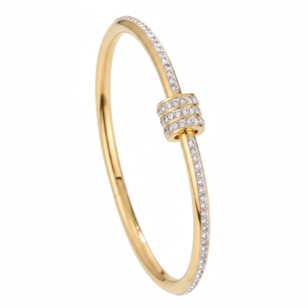 The Aura Zircon Bangle | 18K Gold Plated Stackable Set of 5