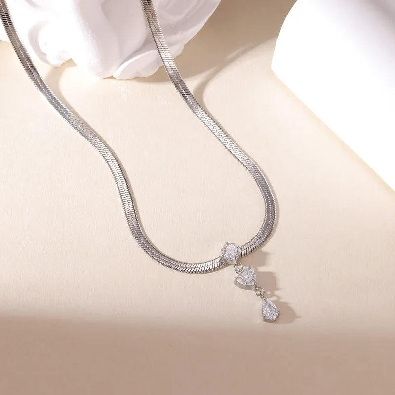 Tarnish-Free 18K Gold PVD Snake Bone Crystal Pendant