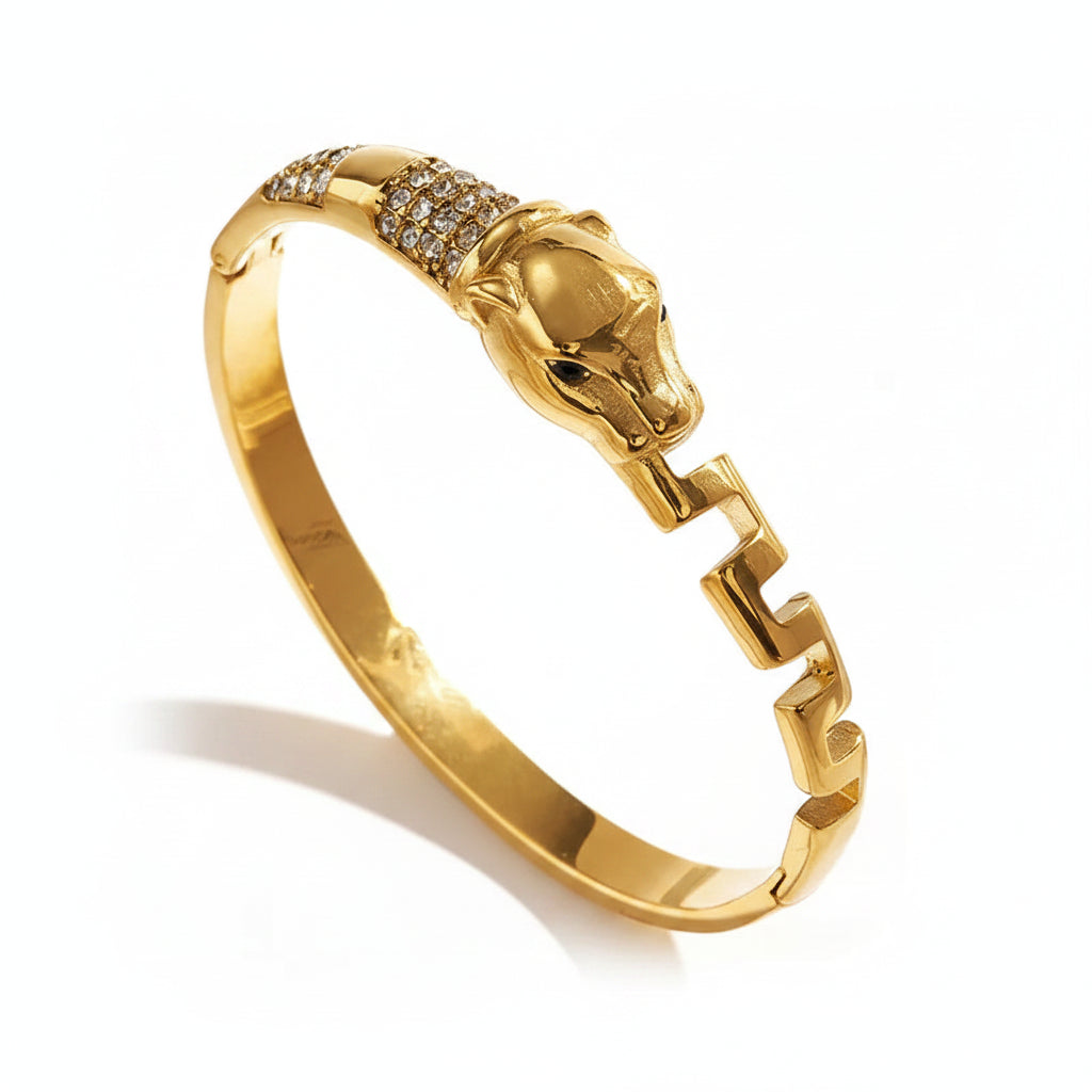 The Eternal Duel Serpent Bangle | 18K Gold PVD