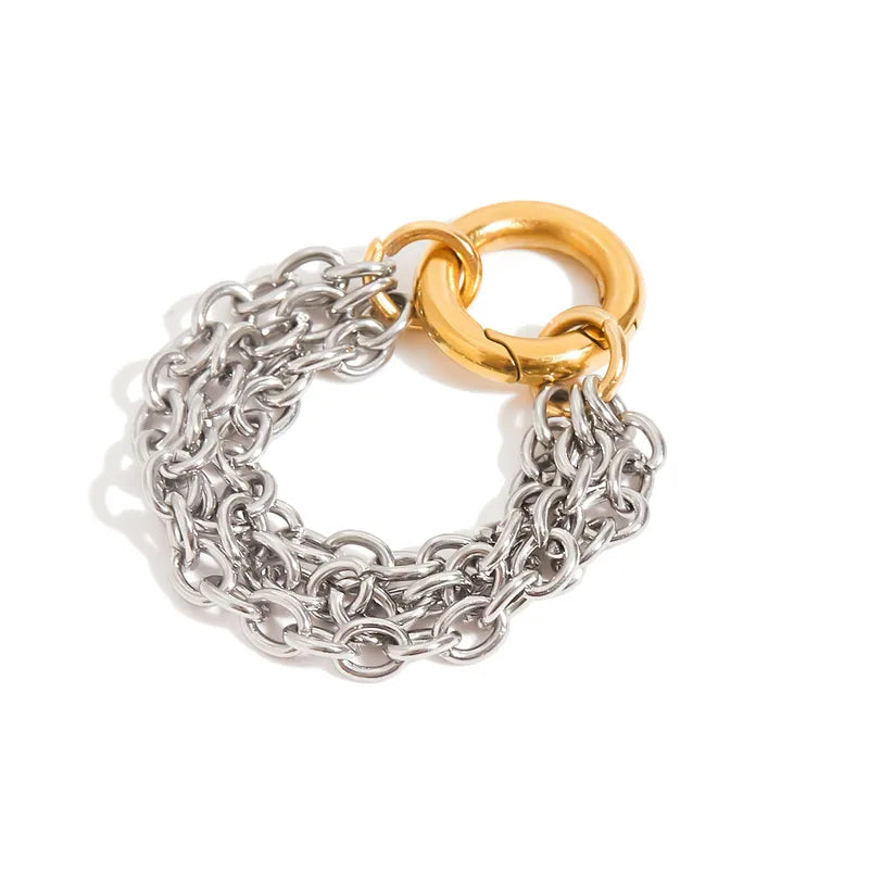 Tarnish-Free Stainless Steel Triple Link Chain Carabiner Ring