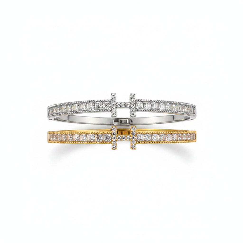 The Monogram H 18K Gold Plated Tennis Bangle
