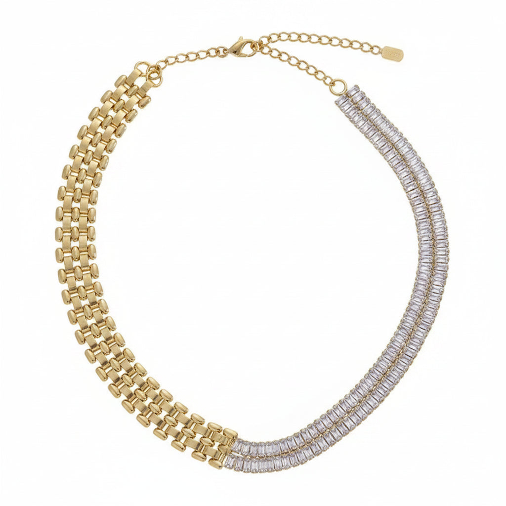 The Verse PVD Gold Stitching Statement Choker