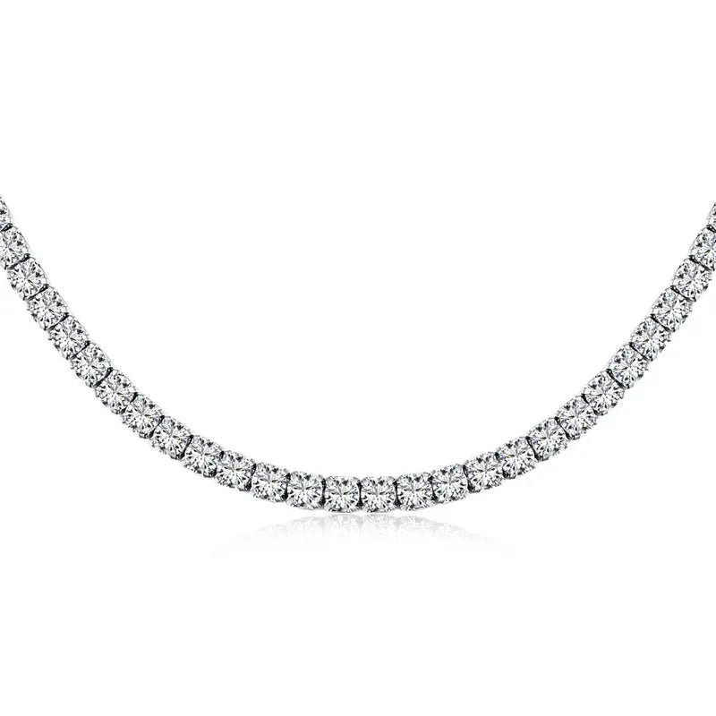 The Diamond-Cut 925 Sterling Silver Layering Tennis Necklace