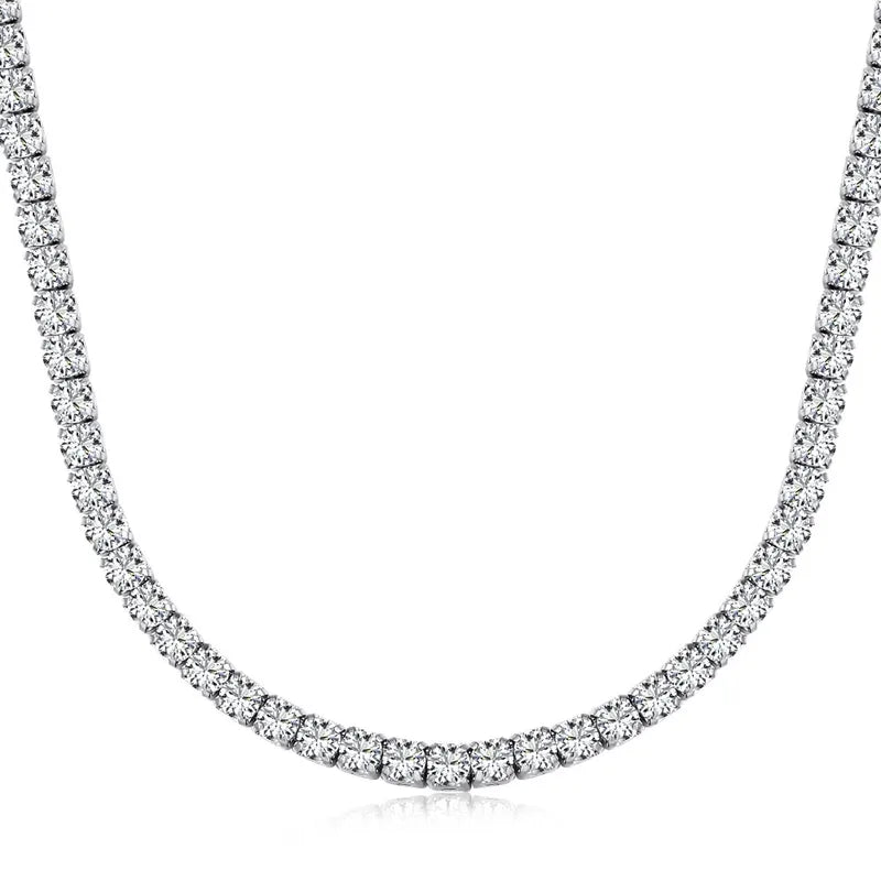 The Diamond-Cut 925 Sterling Silver Layering Tennis Necklace