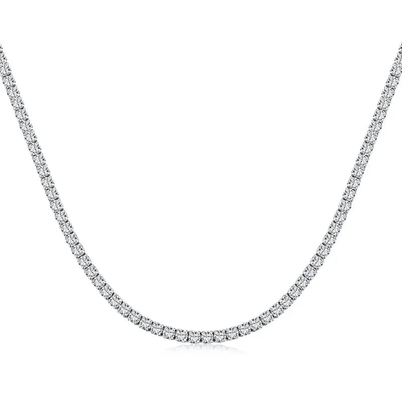 The Diamond-Cut 925 Sterling Silver Layering Tennis Necklace