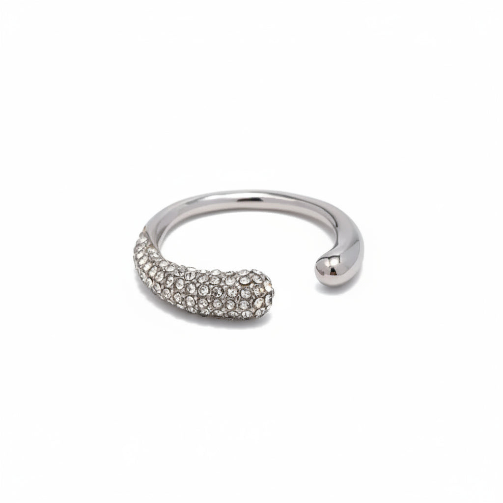 The Amore Waterproof 18K Gold Heart & Teardrop Open Ring