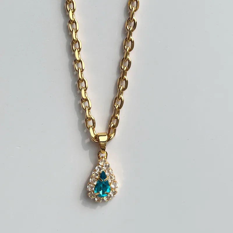 The Diana Vintage Emerald & Ruby Teardrop Pendant