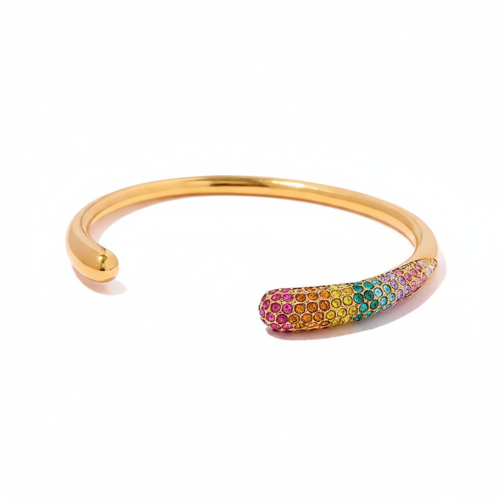 The Chroma Life-Proof PVD Gold Vibrant Geometric Cuff