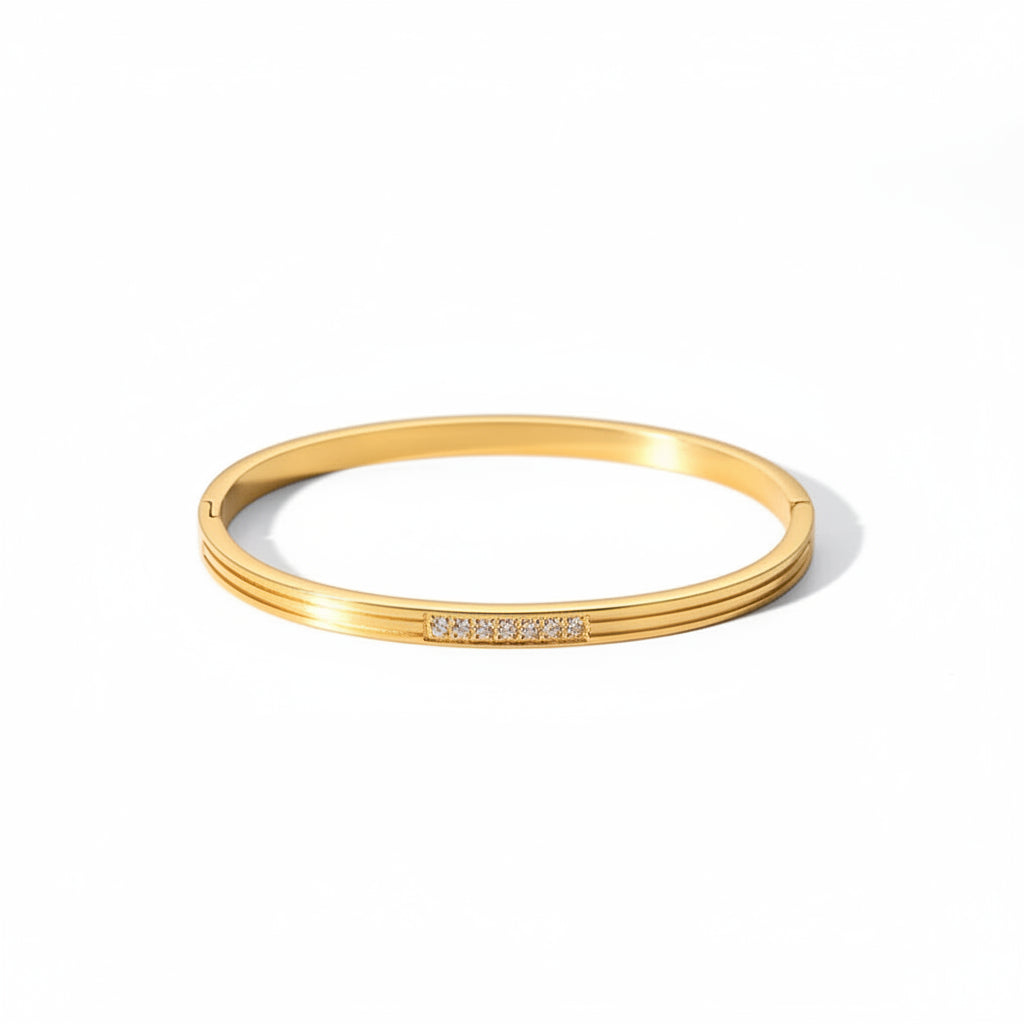 The Athena Stackable Luxury Bangle | 18K Gold PVD