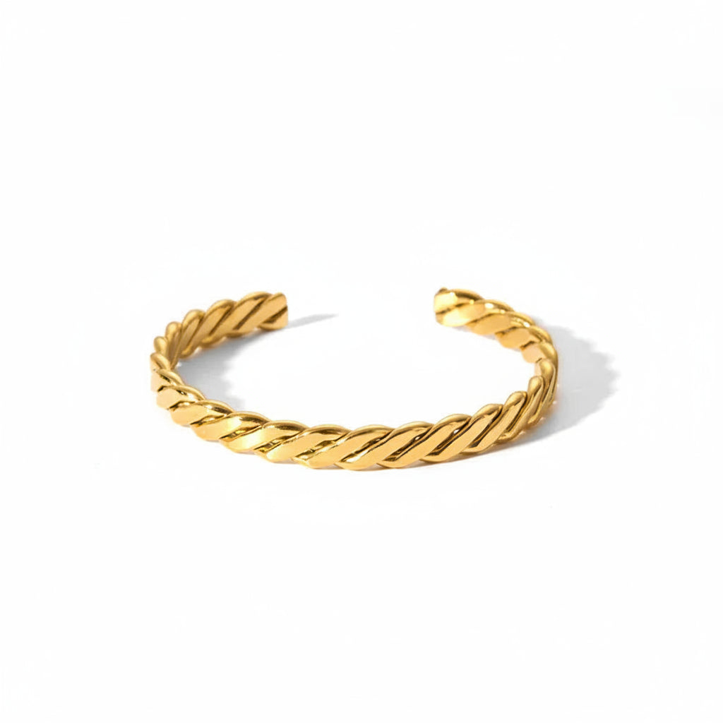 The Athena Stackable Luxury Bangle | 18K Gold PVD