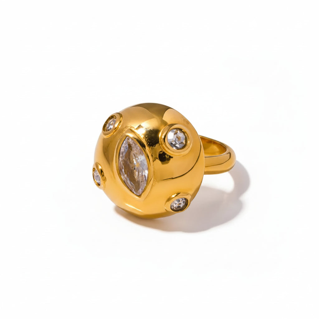 Tarnish-Free 316L Stainless Steel Bold Celestial Cocktail Ring