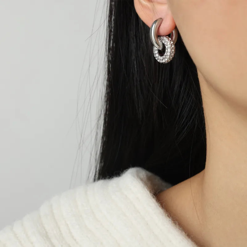 The Diana 18K Gold Plated Waterproof Crystal Chunky Hoops