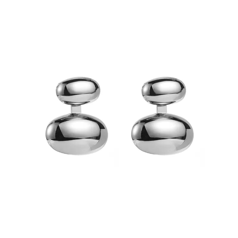 Minimalist Geometric Double-Drop Ear Studs – Premium 304 Stainless Steel