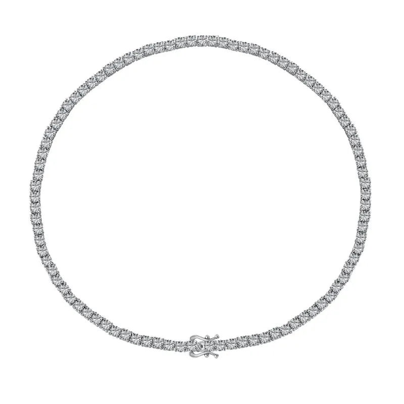 The Diamond-Cut 925 Sterling Silver Layering Tennis Necklace