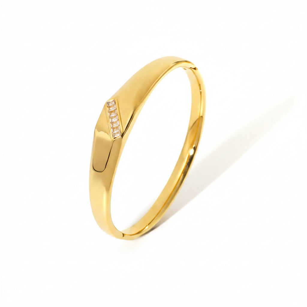 The Marina Chunky Scale Bangle | 18K Gold PVD