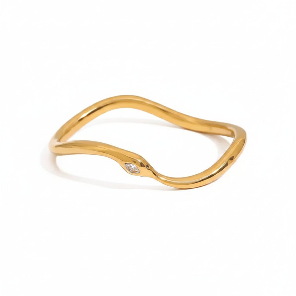 Abstract Fluid Geometric Snake Non-Tarnish Cuff Bracelet