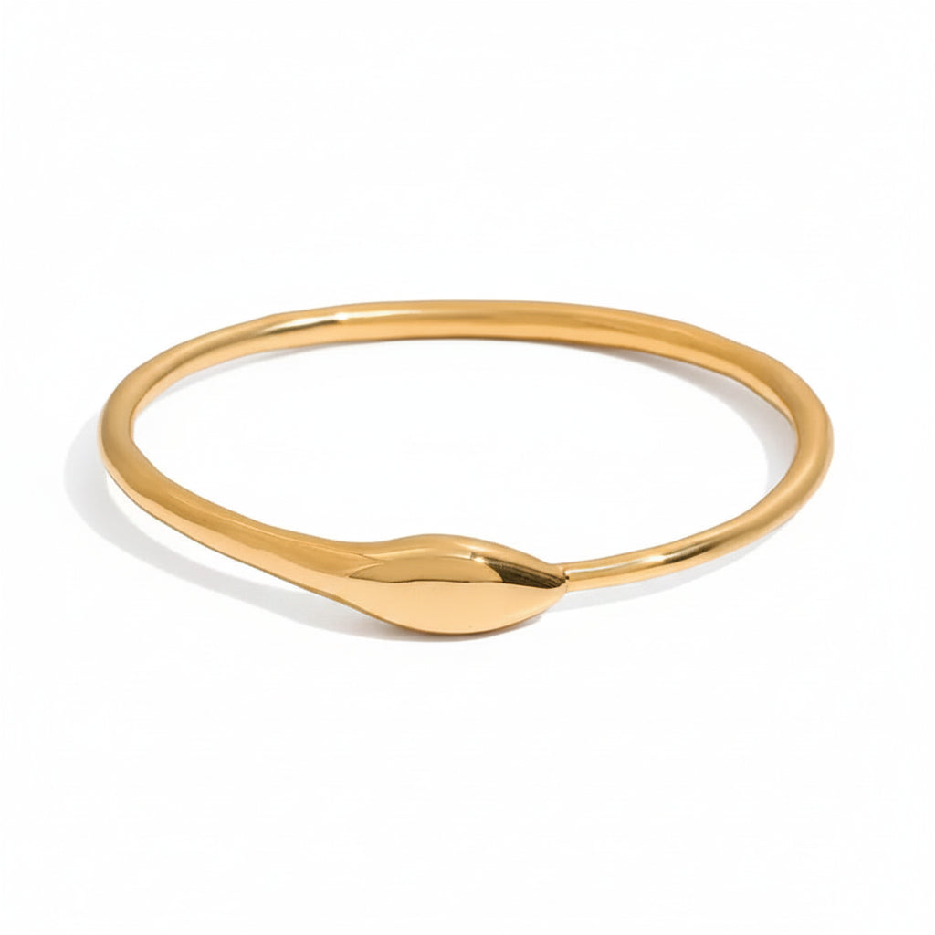 Abstract Fluid Geometric Snake Non-Tarnish Cuff Bracelet