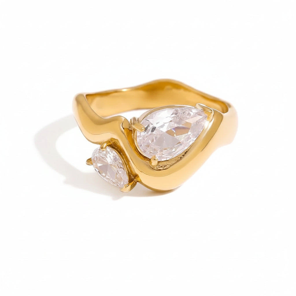 The Cleo Waterproof 18K Gold Sleek Serpent Wrap Ring