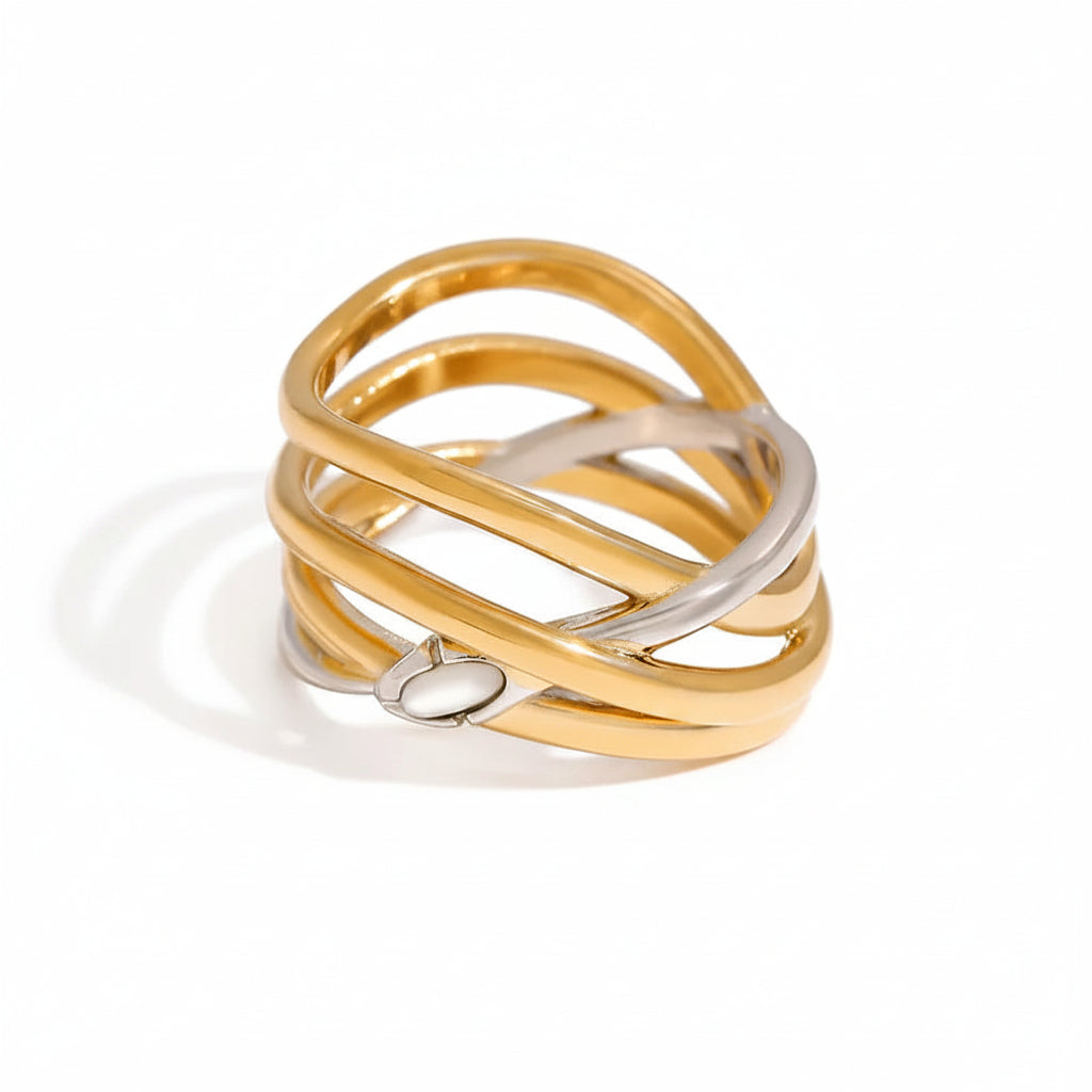 The Cleo Waterproof 18K Gold Sleek Serpent Wrap Ring
