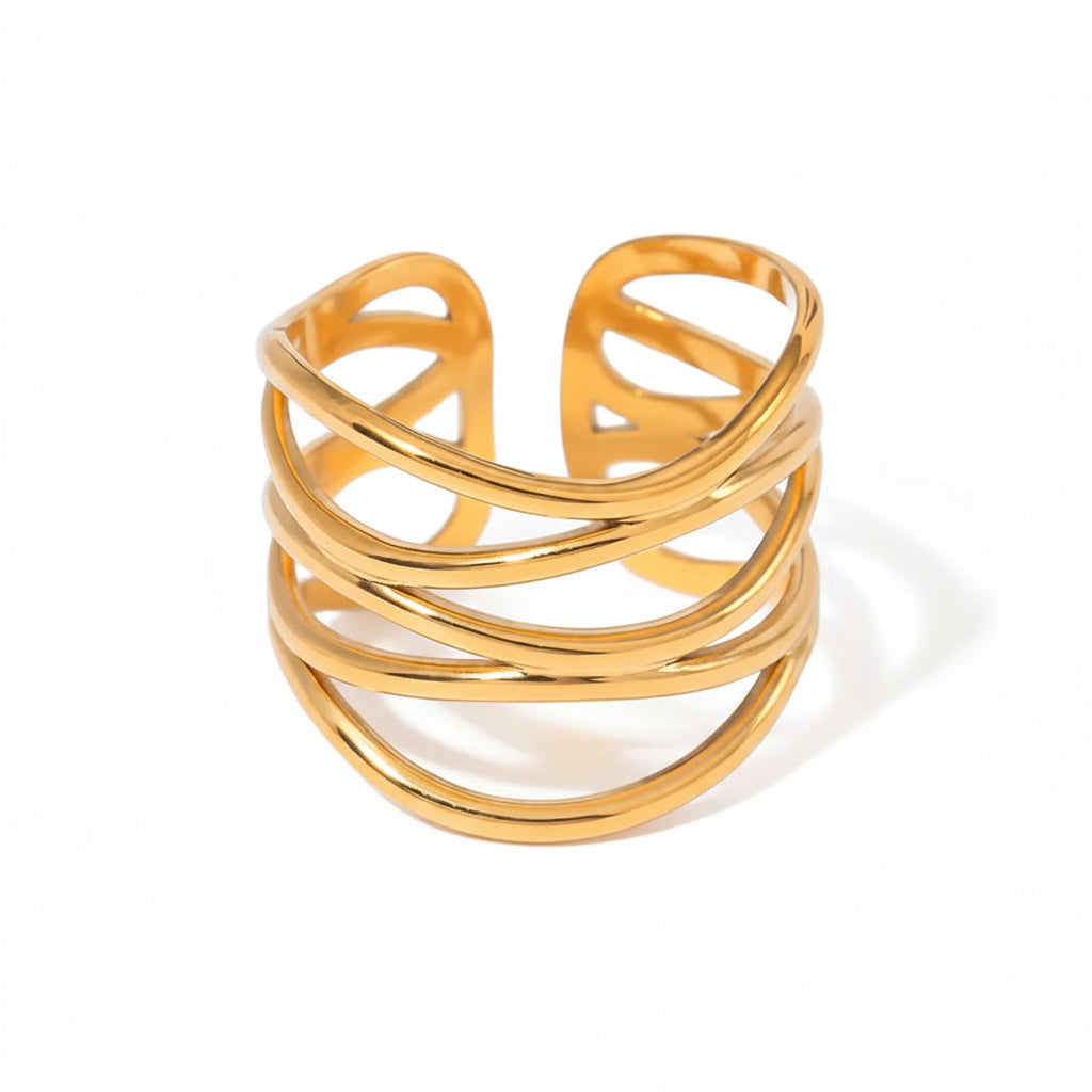 The Cleo Waterproof 18K Gold Sleek Serpent Wrap Ring