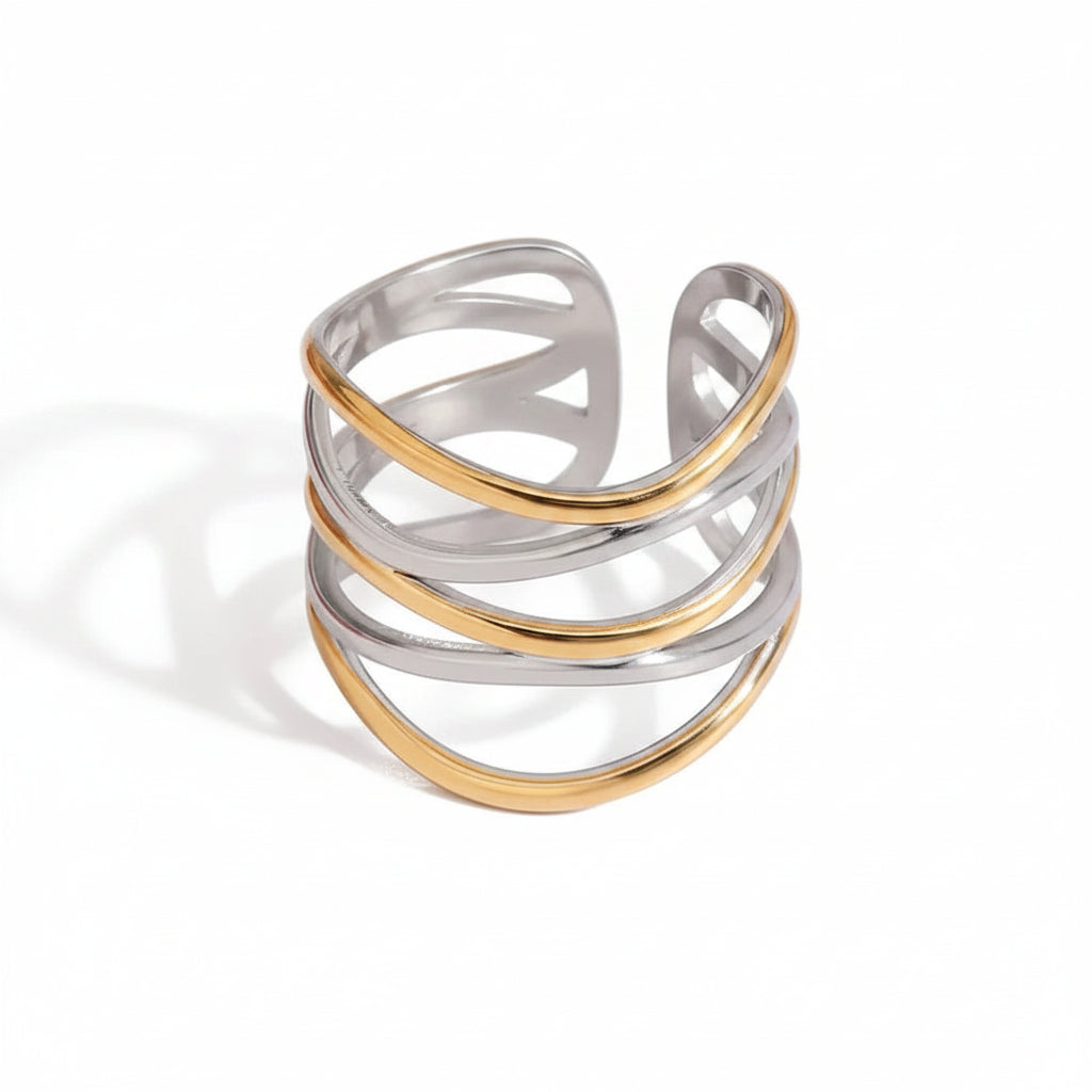 The Cleo Waterproof 18K Gold Sleek Serpent Wrap Ring