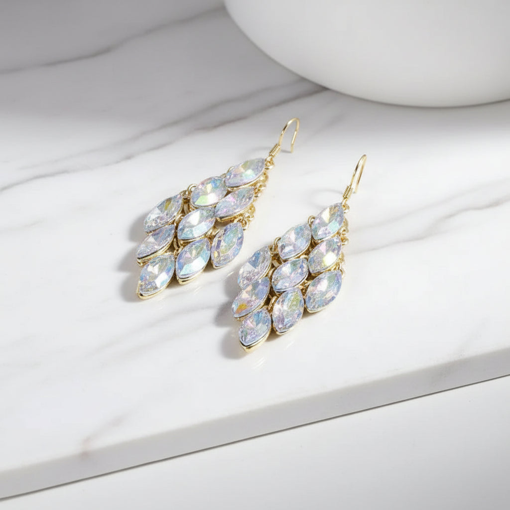 The Genevieve Cascading Crystal Chandelier Earrings