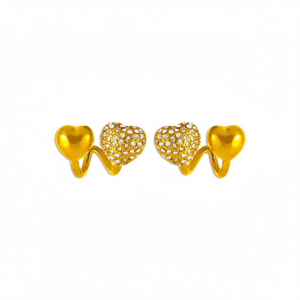 The Milan 18K Gold PVD Coated Wide Crystal Stripe Hoops