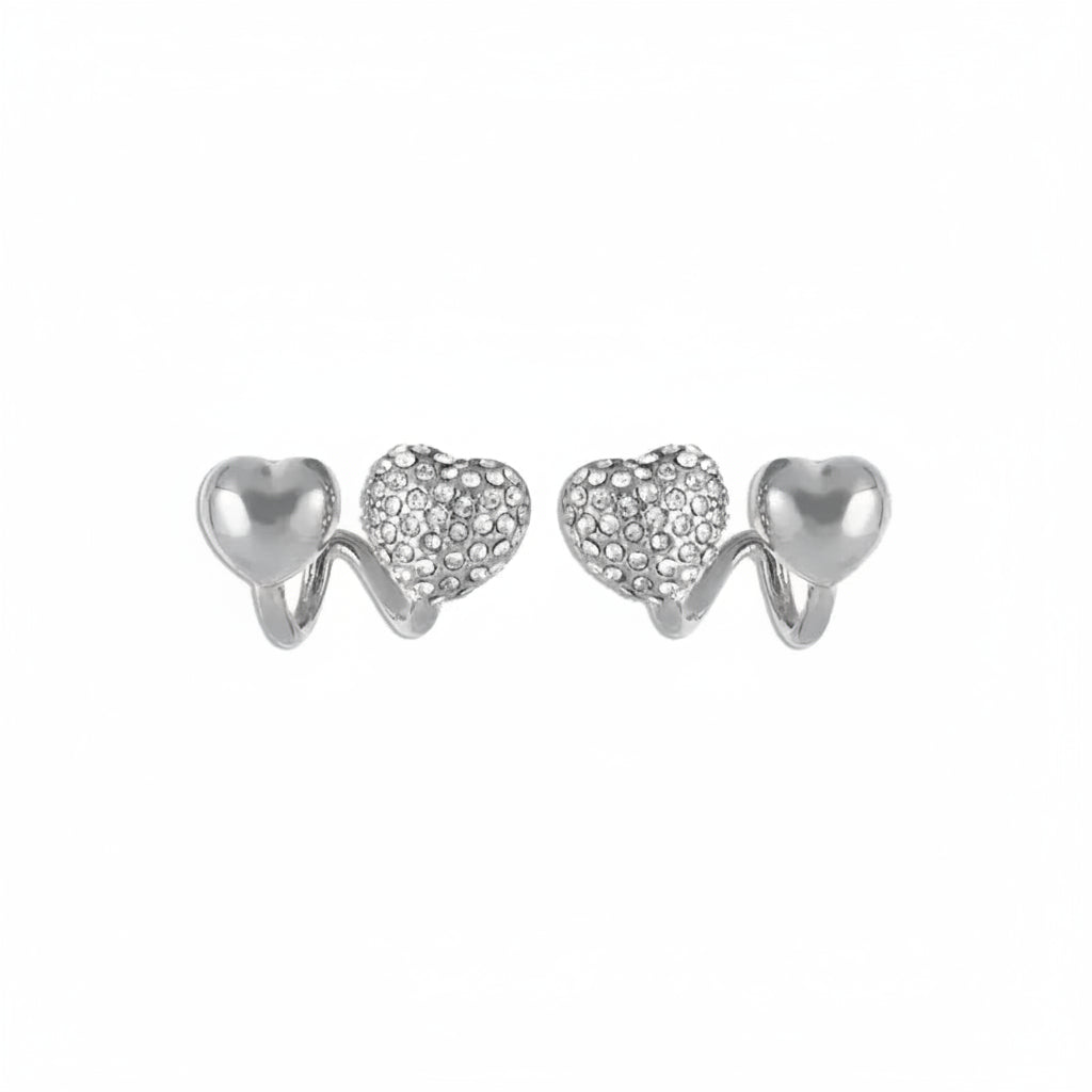 The Milan 18K Gold PVD Coated Wide Crystal Stripe Hoops