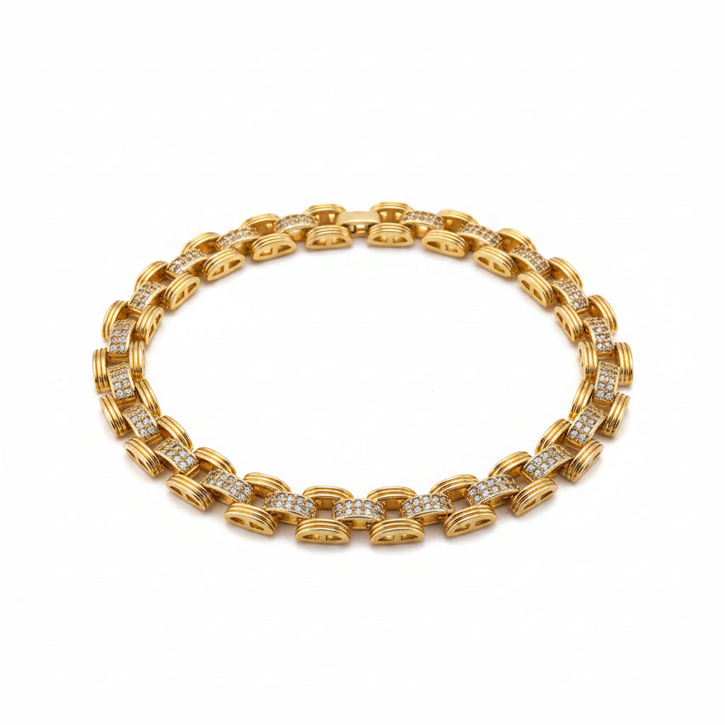 The Venetian Pave Geometric Statement Bracelet