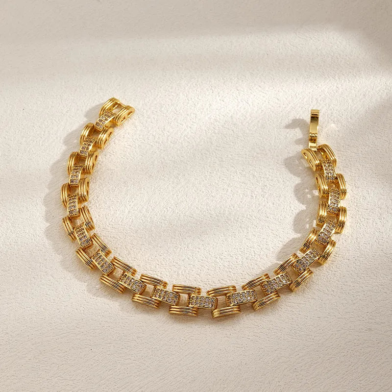 The Venetian Pave Geometric Statement Bracelet