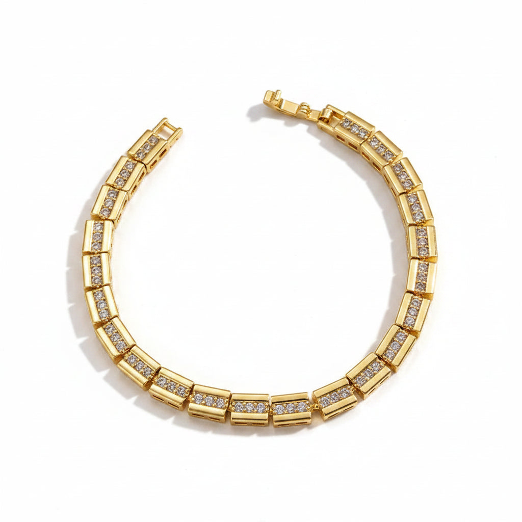The Venetian Pave Geometric Statement Bracelet