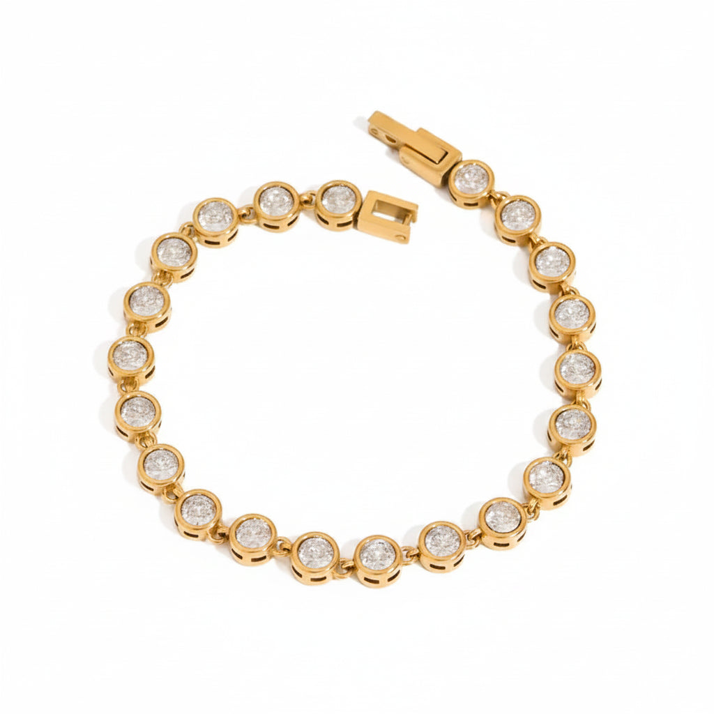 The Iris Minimalist Floating Crystal PVD Coated Chain