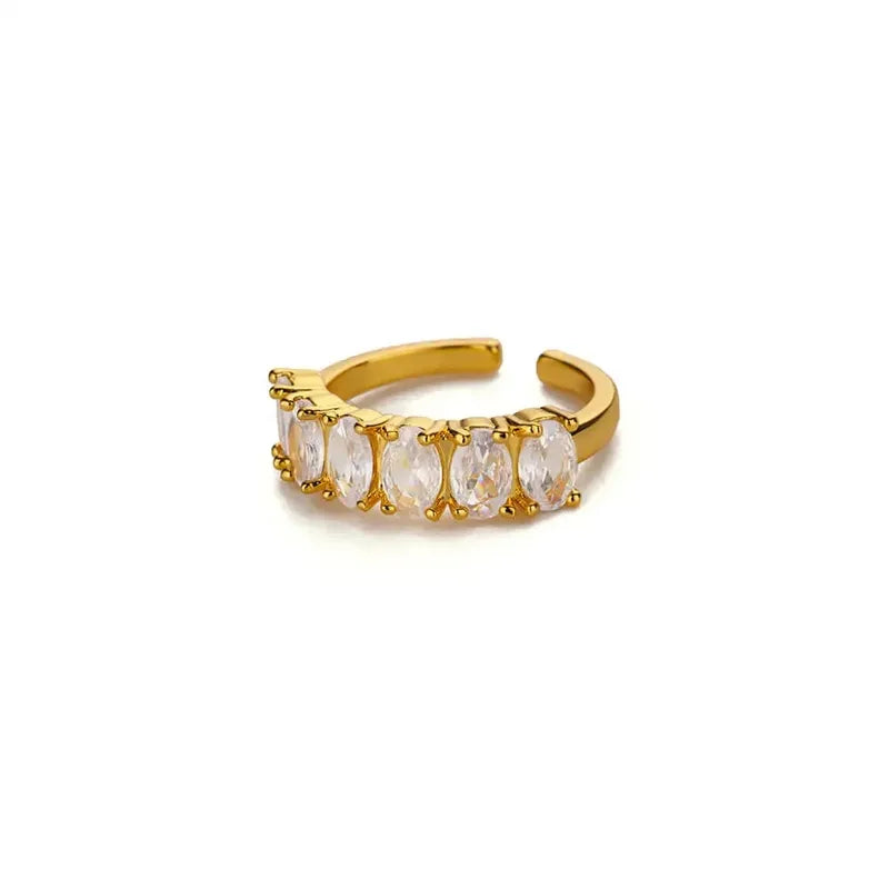 The Papillon Gold PVD Coated Micro-Pave Zircon Open Band