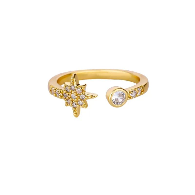 The Papillon Gold PVD Coated Micro-Pave Zircon Open Band