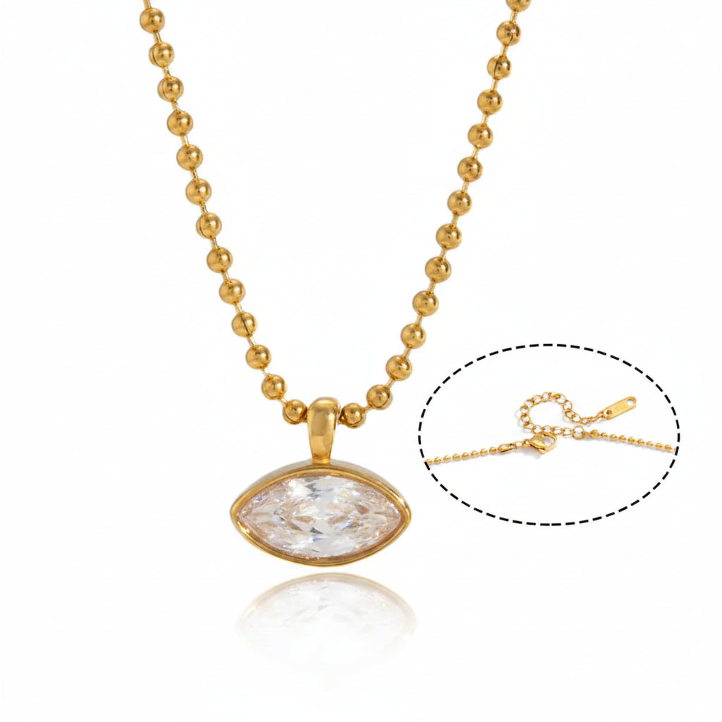 Tarnish-Free 18K Gold PVD Geometric Solitaire Choker