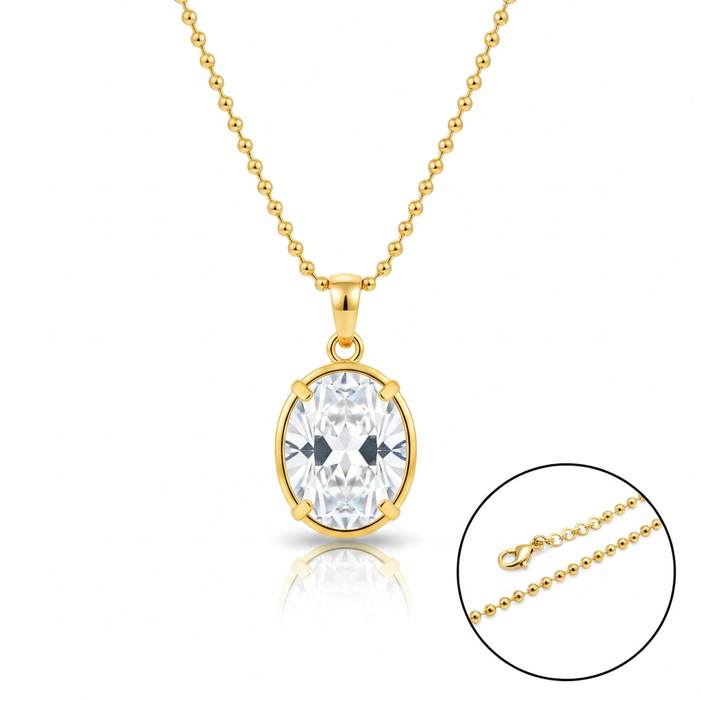 Tarnish-Free 18K Gold PVD Geometric Solitaire Choker