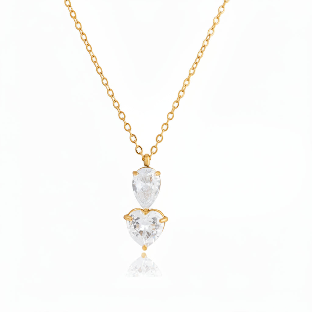 The Juliet Multi-Strand Heart & Pear Pendant Necklace
