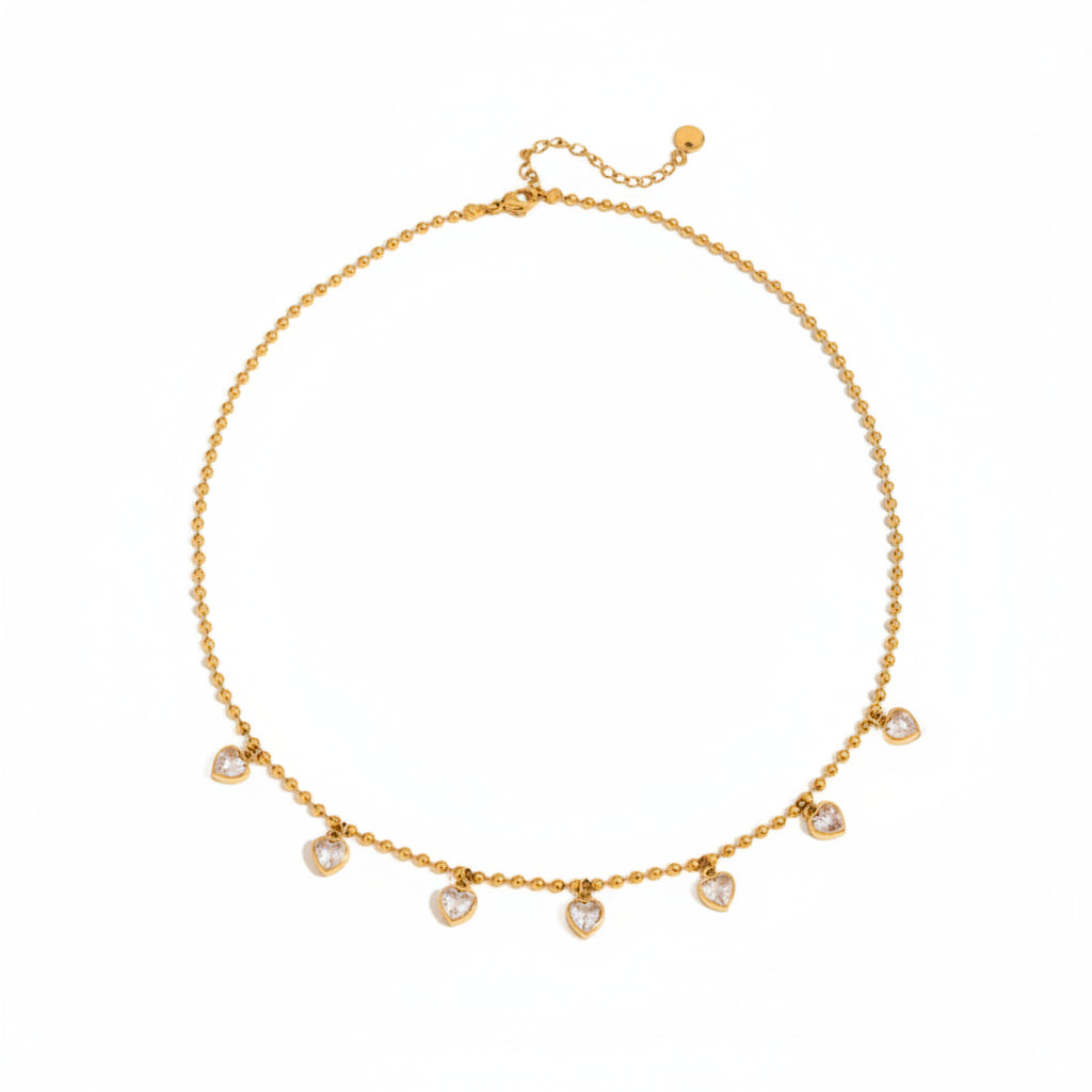 The Juliet Multi-Strand Heart & Pear Pendant Necklace