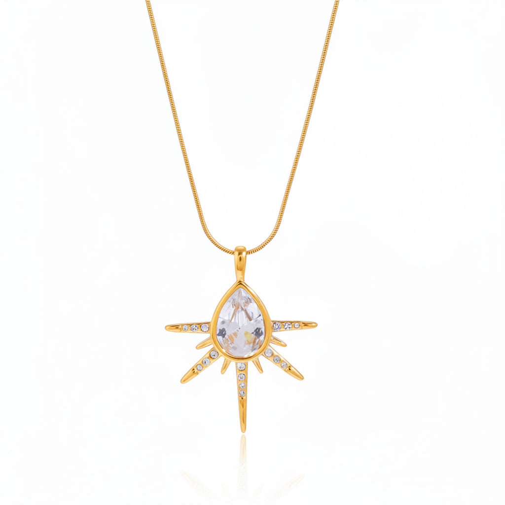 The Helios Radiant Teardrop Zircon Non-Tarnish Choker