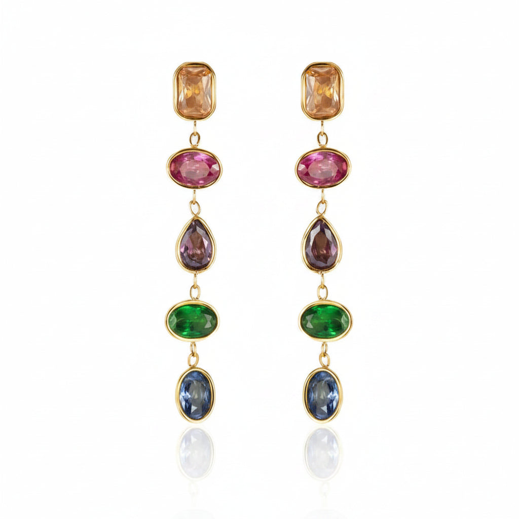 Tarnish-Free Stainless Steel Abstract Molten Gold Earrings