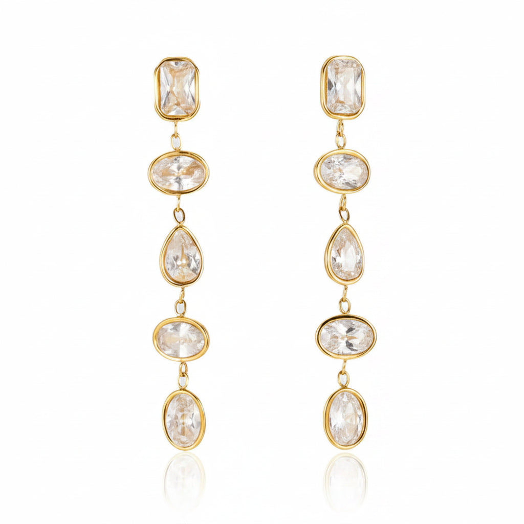 Tarnish-Free Stainless Steel Abstract Molten Gold Earrings