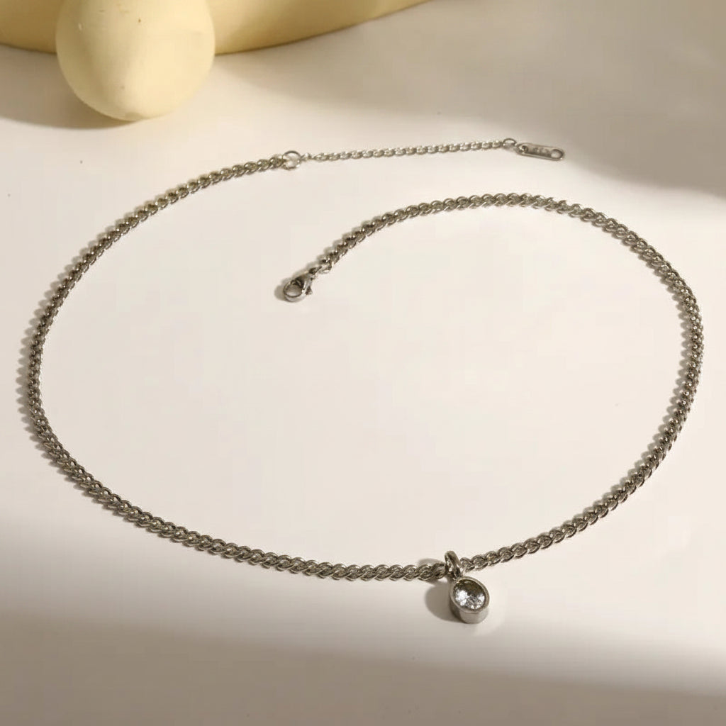 The Selena Waterproof Oval Zircon Curb Chain