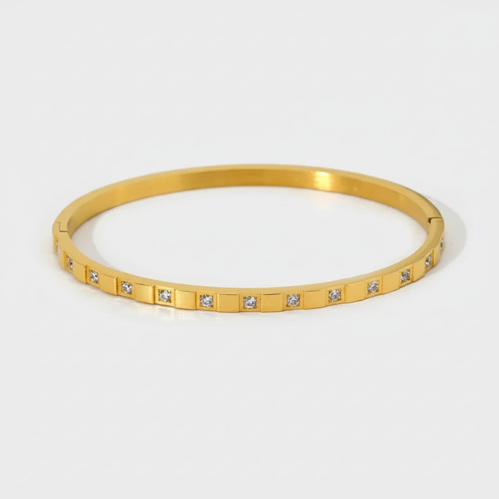 The Luminary Geometric Bangle | 18K Gold PVD