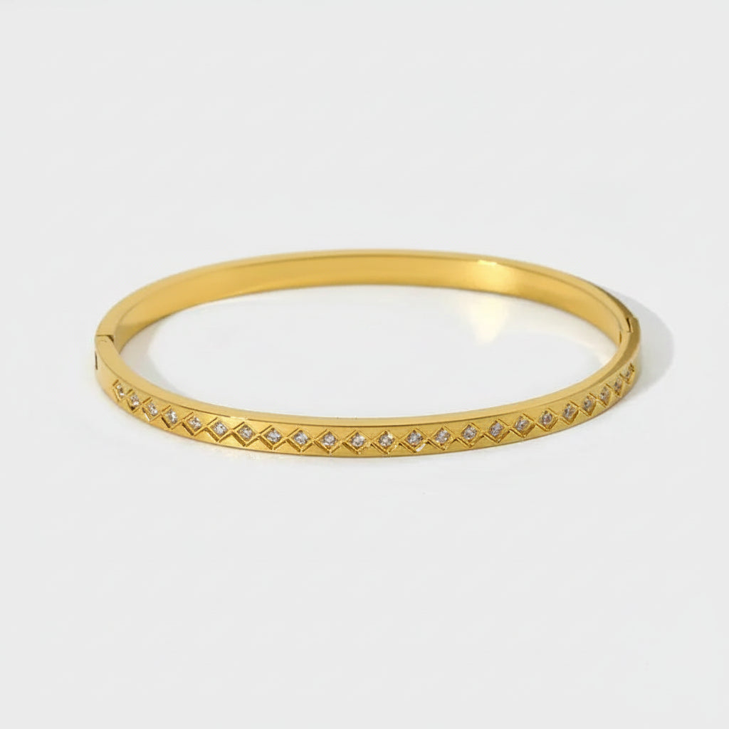 The Luminary Geometric Bangle | 18K Gold PVD