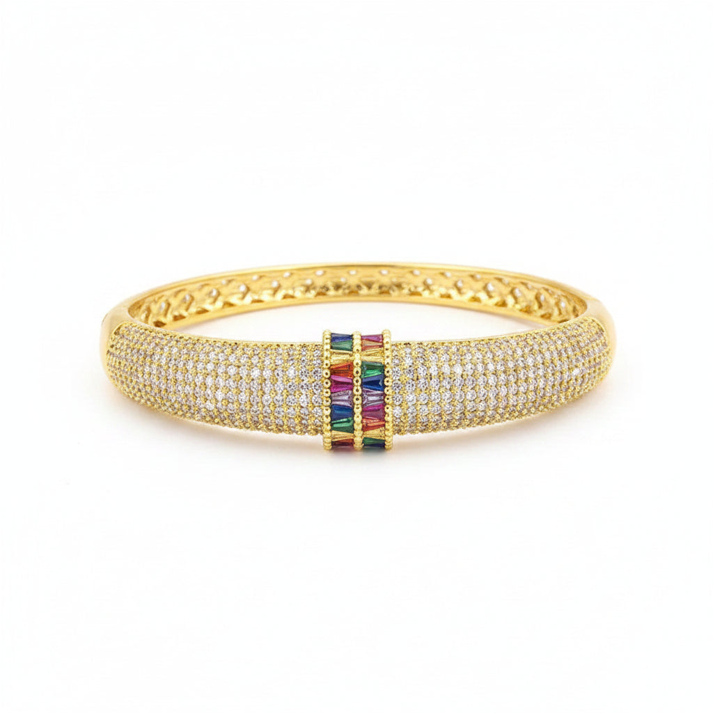 Geneva Baguette Crystal Accent Heavy Statement Cuff
