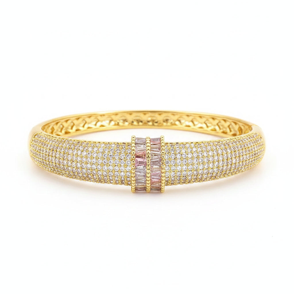 Geneva Baguette Crystal Accent Heavy Statement Cuff