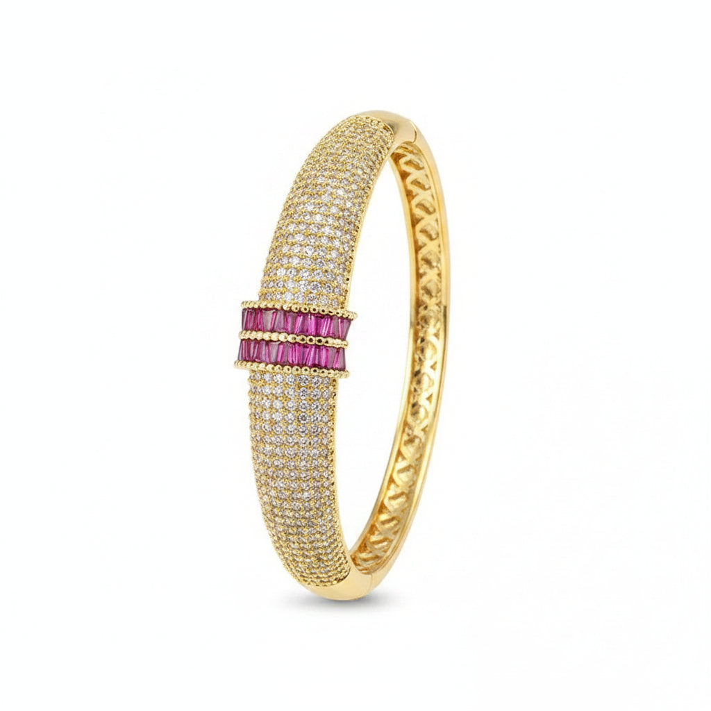 Geneva Baguette Crystal Accent Heavy Statement Cuff
