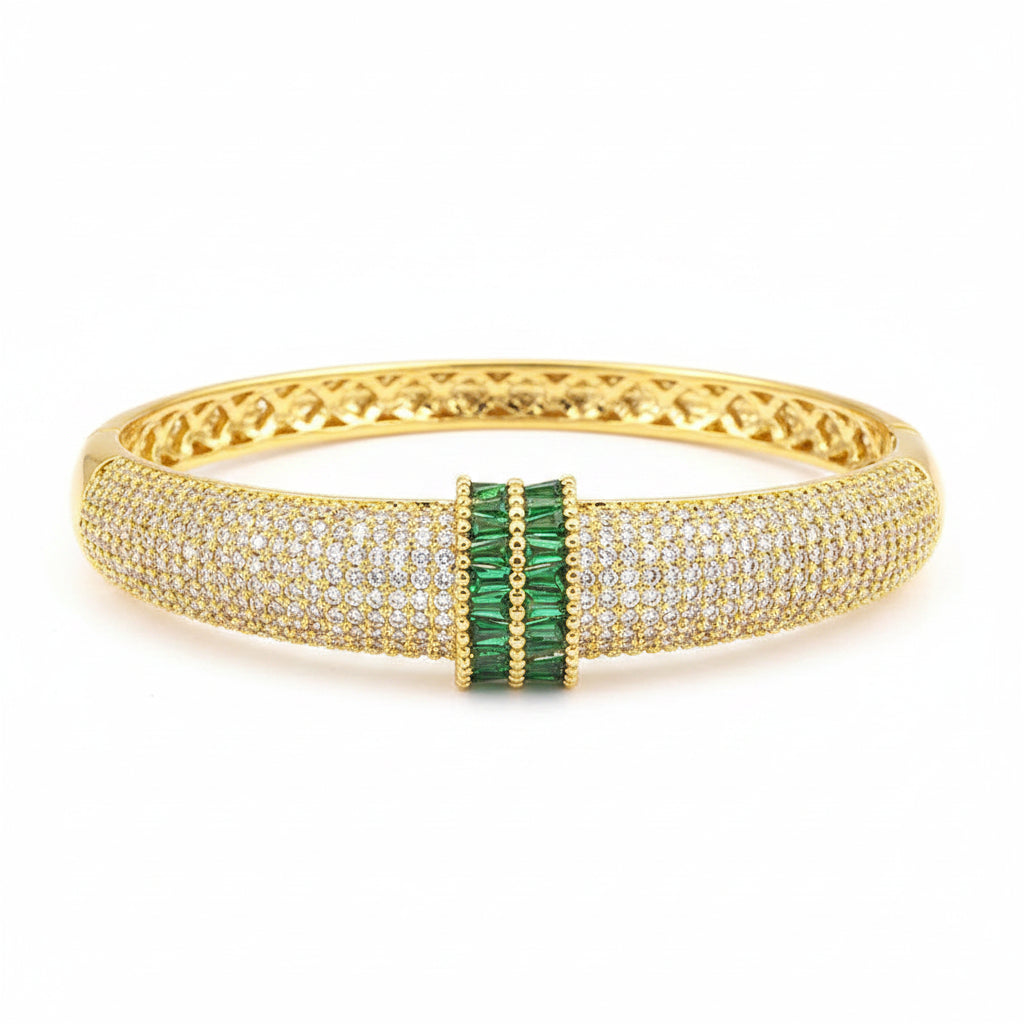 Geneva Baguette Crystal Accent Heavy Statement Cuff